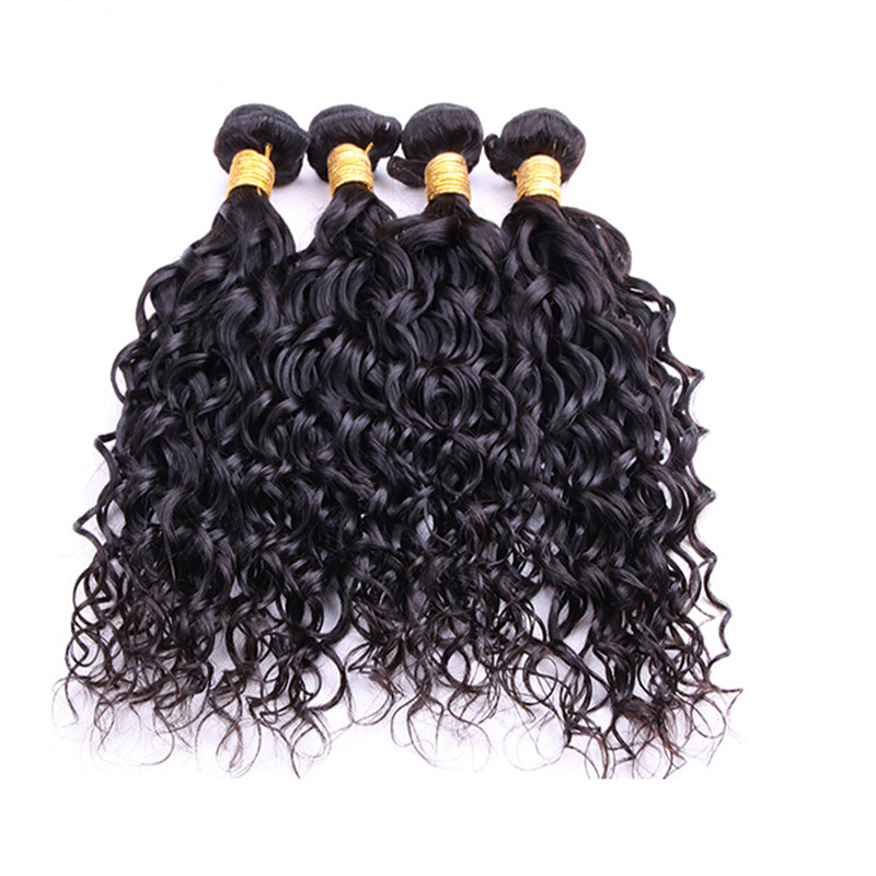 Elibess Peruvian Curly Hair 3 Bundles Deal Indian Brazilian Malaysian Water Wave Human Hair Weaves Extensions Virgin Human Hair Weft