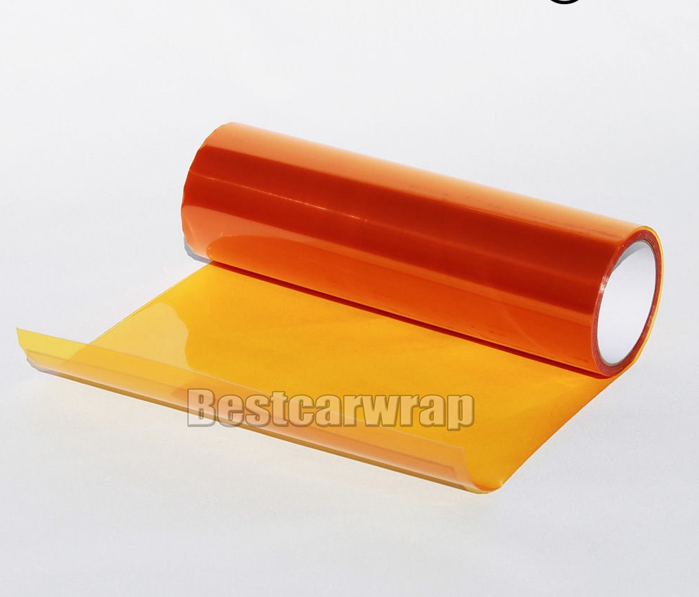 2 rolls Orange Headlight Film Tint Taillight / Motorbike Rear Lamp Tinting self adheisve Size 0.3x10m/ Roll