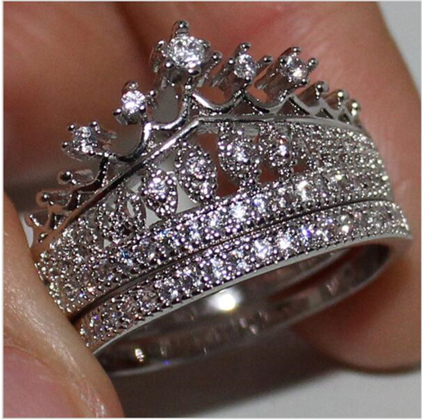 90% OFF Top 10KT white gold filled Zirconia CZ ring luxury Crown Princess Wedding Ring Set Wedding Engagement Ring Free Shipping 
90% OFF Top 10KT white gold filled Zirconia CZ ring luxury Crown Princess Wedding Ring Set Wedding Engagement Ring Free Shipping