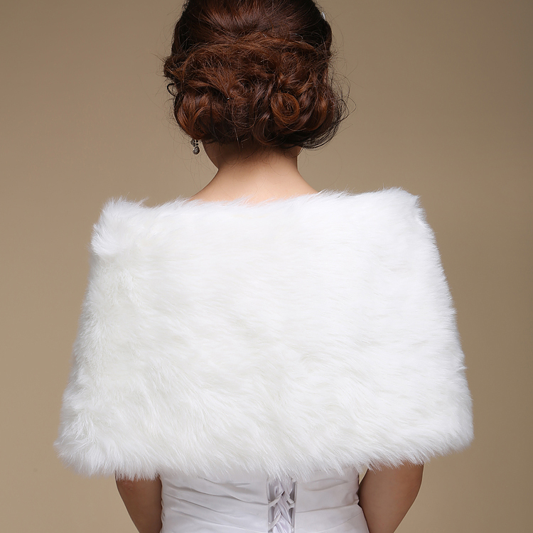 Ivory Fur Wedding Wraps Bridal Gowns Cape Bolero For Women Pearls Button Shawls Free Shipping Cheap