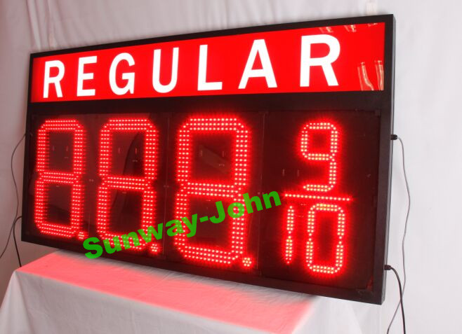 High Bright Gas station led gas sign 16 inches digits LED fuel sign red color 8888 888910