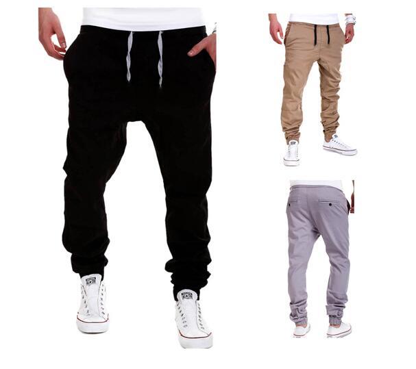 Mens Joggers 2016 Brand Male Trousers Men Pants Casual Solid Pants Jogging Sweatpants Jogger khaki Black XXXL