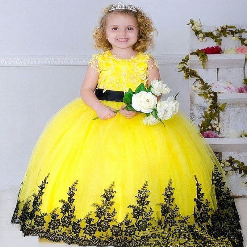 Wedding Lace Flower Girls Dresses Princess Backless Dresses Kids Girl's Pageant Dresses TuTu Dress Communion Dress New