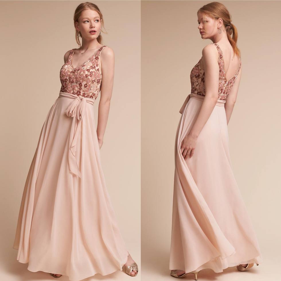 New Arrival Sequined Country Bridesmaids Dresses V Neck Beading Wedding Guest Dress Appliques Ankle Length Chiffon Maid Of Honor Gowns
New Arrival Sequined Country Bridesmaids Dresses V Neck Beading Wedding Guest Dress Appliques Ankle Length Chiffon Maid Of Honor Gowns