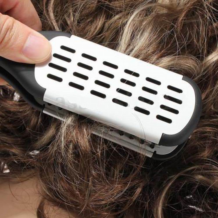 hair straighteners Ceramic Hair Straightening Double Brush Comb Clamp Hairdressing Ceramic Straightener Hair Double Brush Straigh