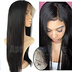 9A silky straight mink Brazilian Virgin 360 Lace Front Ponytail Wigs For Black Women Human Hair Wig 130%denstiy