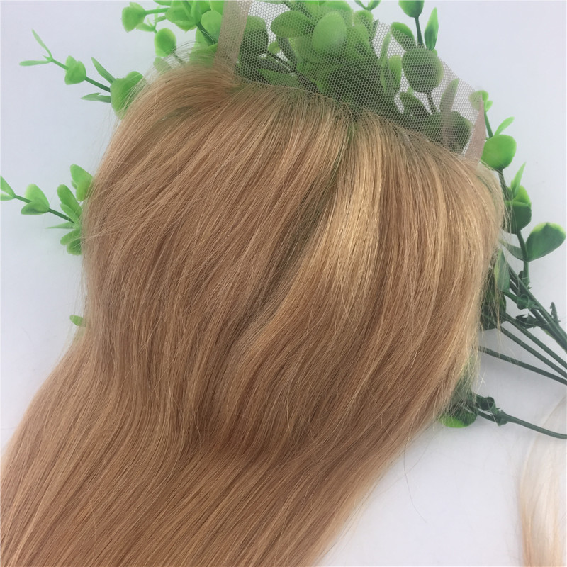 Large Stock Colorful 27 Straight Lace Closure Blonde Brazilian Virgin Human Hair 4x4 Frontal Closure Wholesale 8 Inch To 20 Inch