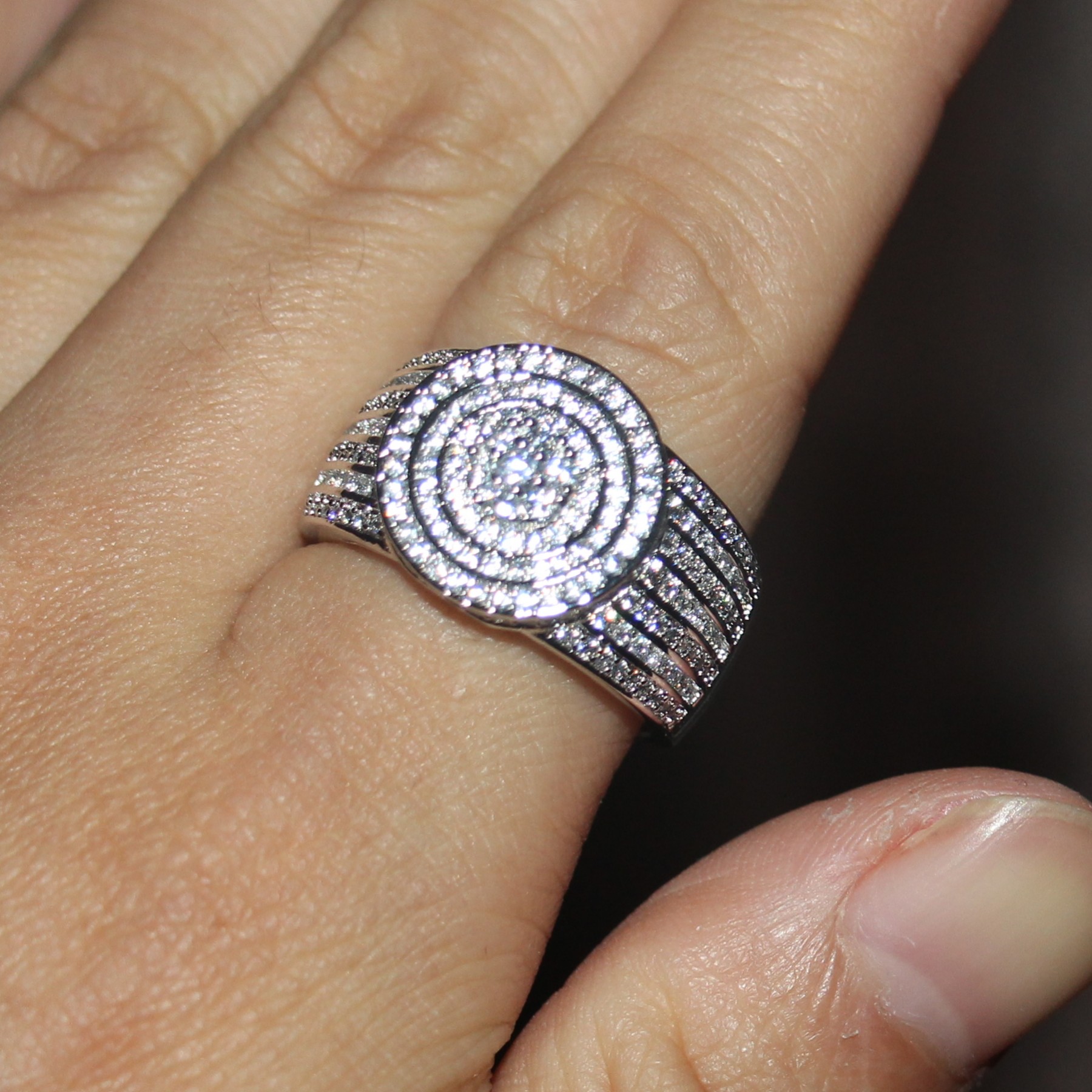 2016 New Women Fashion Jewelry 925 Sterling Silver 240PCS Topaz Simulated Diamond GemWedding Band Lovers Ring for Christmas Gift Size 5-11