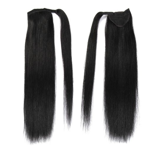 length 16 30 100 natural brazilian remy human hair ponytail horsetail clips in on human hair extension straight hair