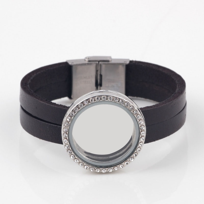 Wholesale-1pc Fashion Wrap Glass Living Memory Locket Charm Bracelet 30mm Floating Locket Bracelet Leather For Women/Men, White
Wholesale-1pc Fashion Wrap Glass Living Memory Locket Charm Bracelet 30mm Floating Locket Bracelet Leather For Women/Men, White