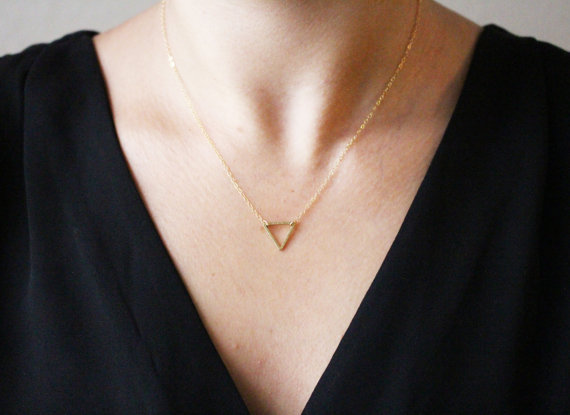 10PCS Tiny Open Triangle Necklaces Chevron Triangle Outline Necklace Simple Geometric V Necklace for Women