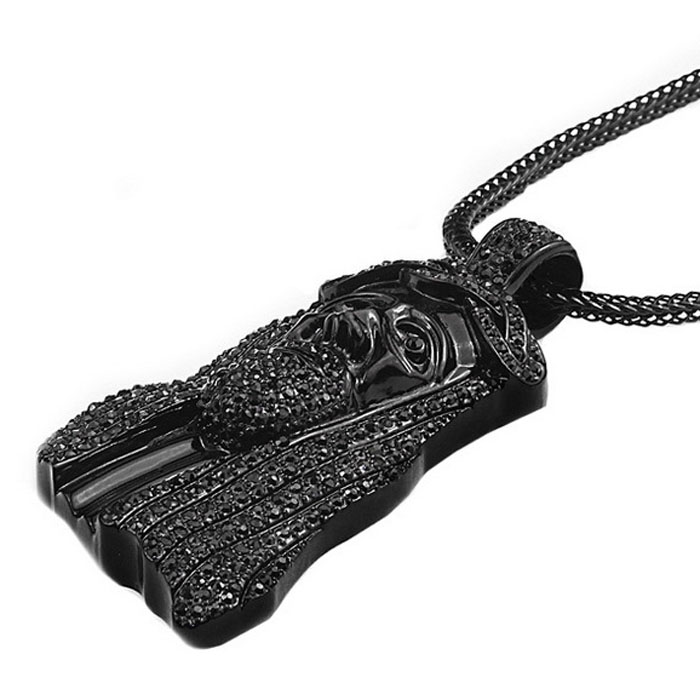 2024 New Iced Out JESUS Face Pendants with 32" Franco Rope Chain HipHop Style Necklace Gold silver Plating Hip hop jewelry Necklace