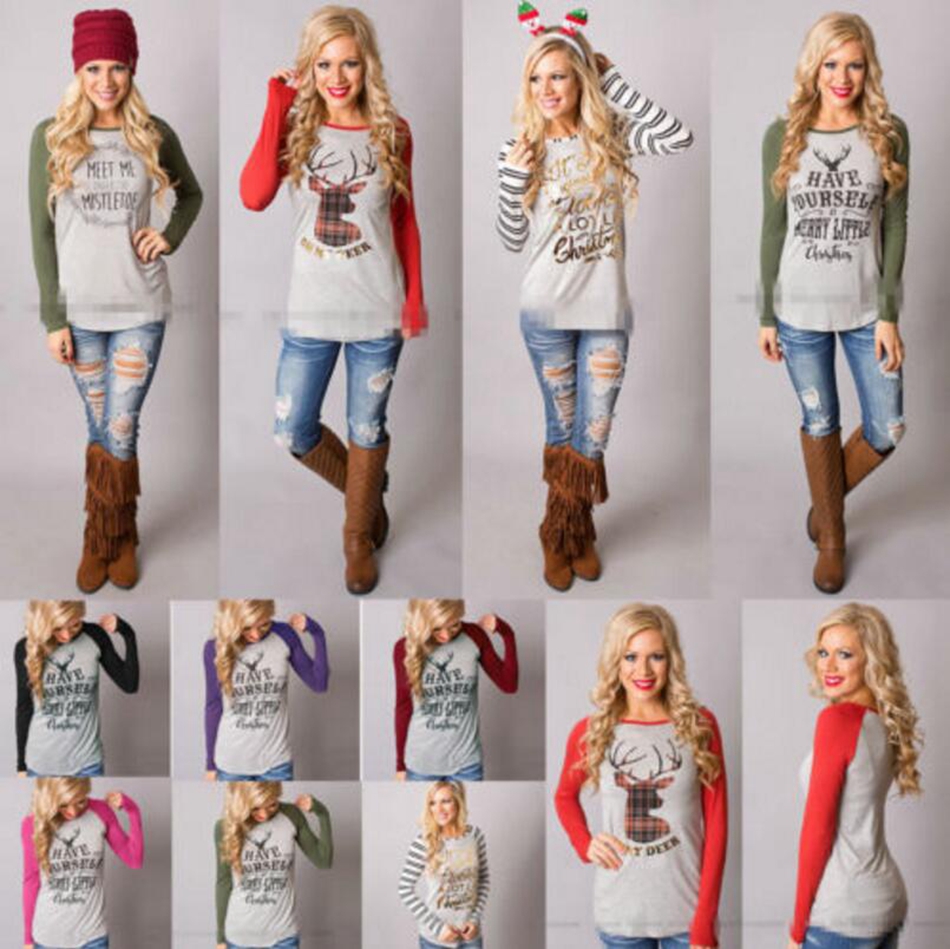 Christmas T-Shirt Women Xmas Elk Shirts Santa Claus Tops Long Sleeve Blouse Loose Casual Tees Print Blusas 16 Styles 100pcs OOA3036, As picture
Christmas T-Shirt Women Xmas Elk Shirts Santa Claus Tops Long Sleeve Blouse Loose Casual Tees Print Blusas 16 Styles 100pcs OOA3036, As picture