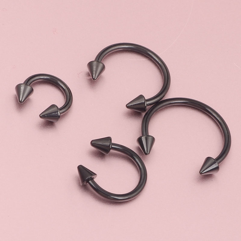 Anodized BLACK Horseshoe Bar Lip Nose Septum Ear Ring Various Sizes available Piercing Nose Body jewelry