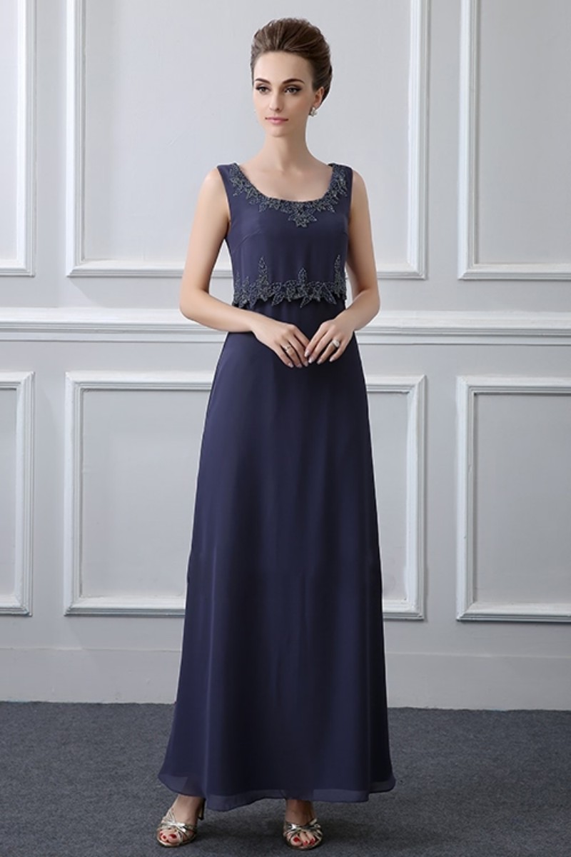 Lace Applique Mother Of The Bride Dresses With Jacket Chiffon Floor Length Mother Bride Dress Long Sleeve Plus Size Mother Of Groom Gowns