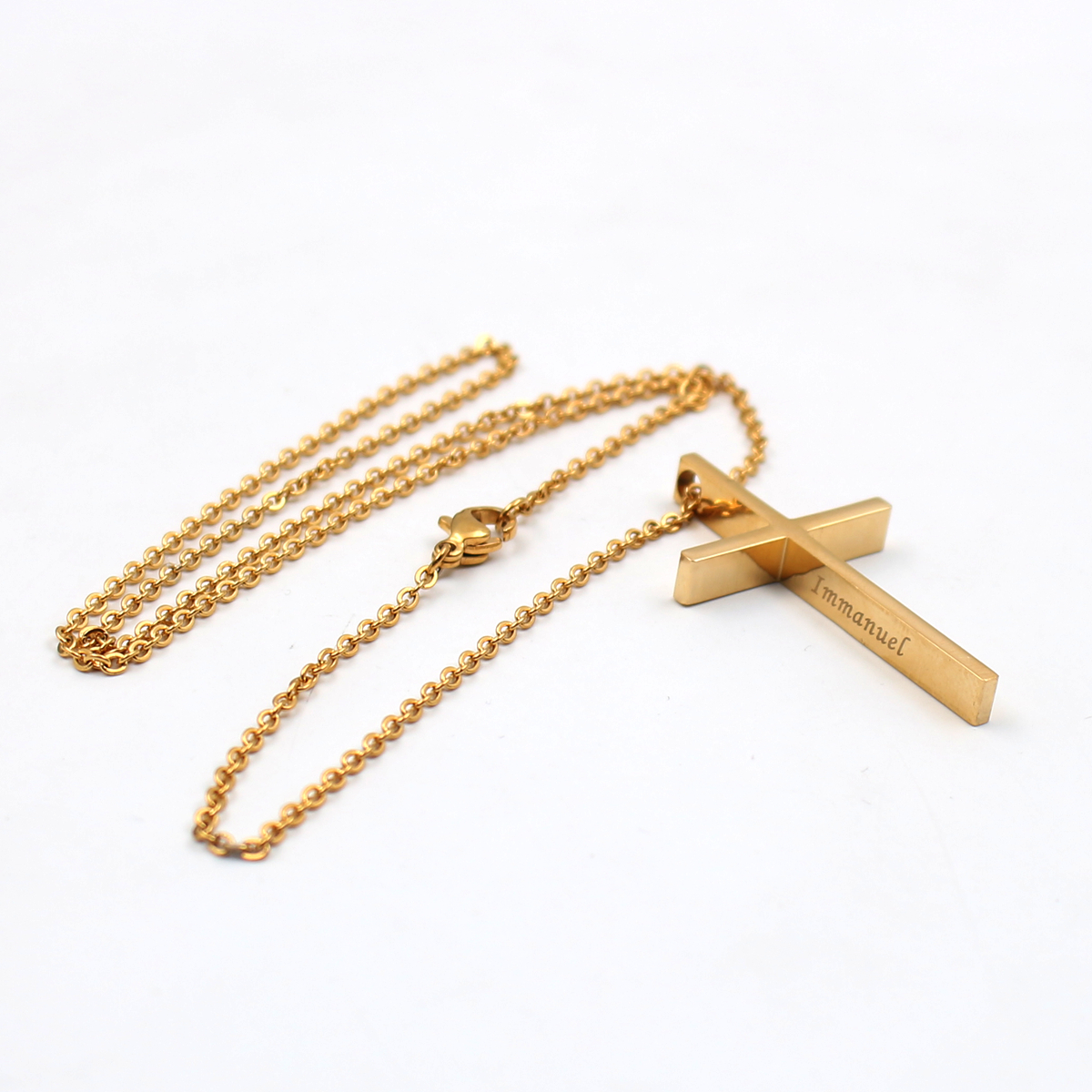 2 color Silver gold choose Fashion Punk Hip-Hop Style stainless steel Cross pendant necklace free with chain 24 inch for Men woemn