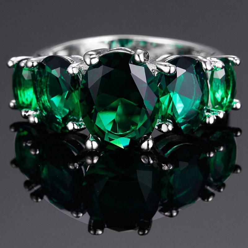 925 Sterling Silver Ring Diamond Ring - five stone ring