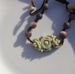 Natural purple jade, carved by hand. Double pig GongFu (lucky) bracelets