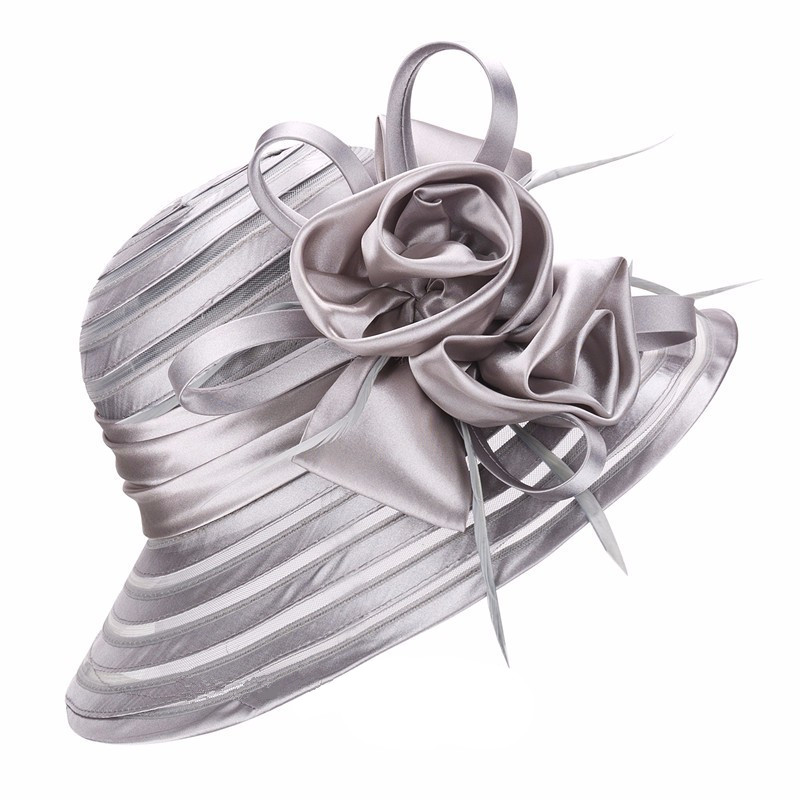 Newest Mesh Kentucky Derby Church Hat For Women Organza Hat Wide Brim Flat Caps 9 Colors Free Shipping