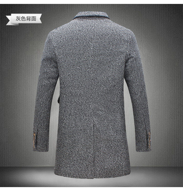2016 Autumn new men's windbreaker jacket long section of men's business casual slim lapel solid color men's large size coat tide