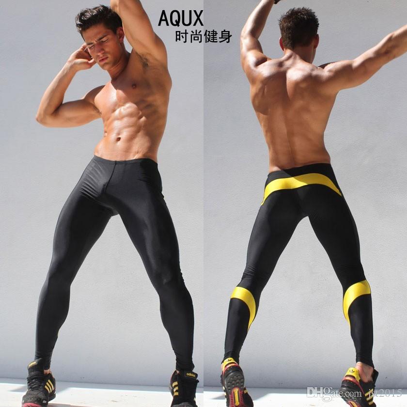 2016 Mens Compression Track Pants High Stretch Mens Joggers Polyester Running Tights Men Training Pants Tracksuit Bottoms M-XL