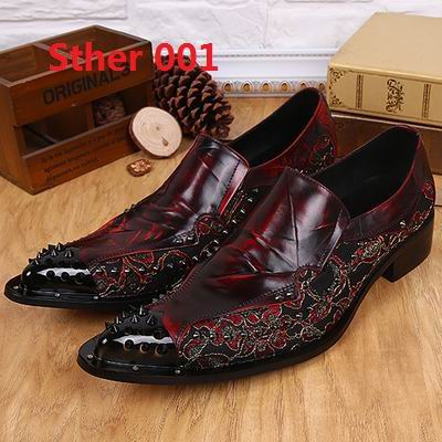 Fashion Designer Stage Shoes Iron Men's Metal Pointed Toe Leisure Leather Shoes Rivet Slip On High-heeled Red Flower Dress Shoes, Sther 002
Fashion Designer Stage Shoes Iron Men's Metal Pointed Toe Leisure Leather Shoes Rivet Slip On High-heeled Red Flower Dress Shoes, Sther 002