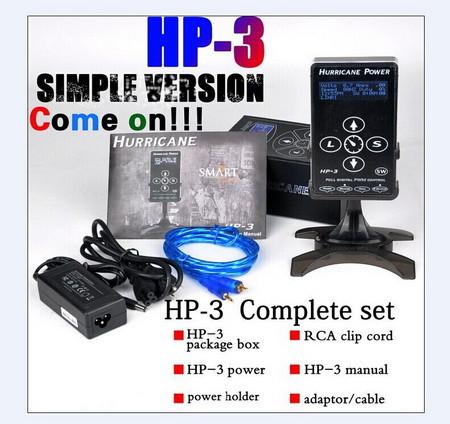 Advanced Quality Compact Version Hurricane Power Supply HP-3 Screen Touch Tech for Professional Tattoo Machines