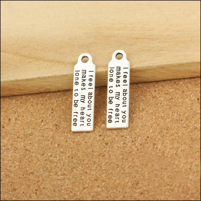 Dog Tag I Feel About You Makes My Heart Lone To Be Free Vintage Message Charms 8*30mm AAC1230
Dog Tag I Feel About You Makes My Heart Lone To Be Free Vintage Message Charms 8*30mm AAC1230