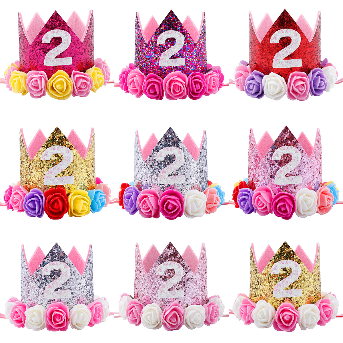 Hot New Baby 2st Birthday Sparkly Party Crown Artificial Pink and Creamy Rose Flowers Tiara Headband HJ149
Hot New Baby 2st Birthday Sparkly Party Crown Artificial Pink and Creamy Rose Flowers Tiara Headband HJ149
