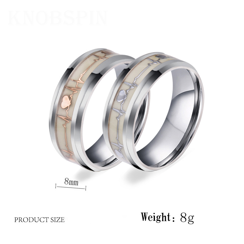 Retro Men Women Luminous Heart Ring Stainless Steel Electrocardiogram Ring Romantic Jewelry for Lovers Glow In The Dark
Retro Men Women Luminous Heart Ring Stainless Steel Electrocardiogram Ring Romantic Jewelry for Lovers Glow In The Dark