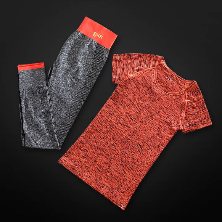Nouvelles femmes deux pièces set yoga chemise et capris sport jogging costumes fitness gym survêtement vêtements sec leggings rapide pantalon