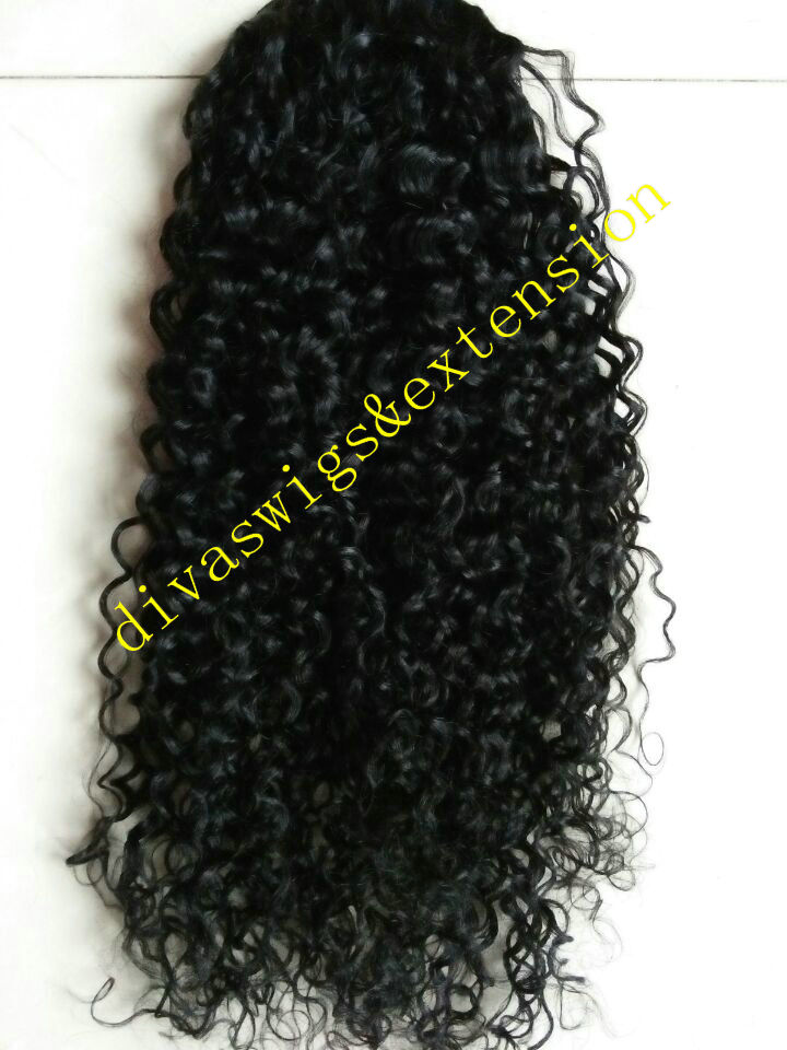 Cheap mongolian virgin human hair high ponytail afro puff clip in kinky curly drawstring pony tail hair extension