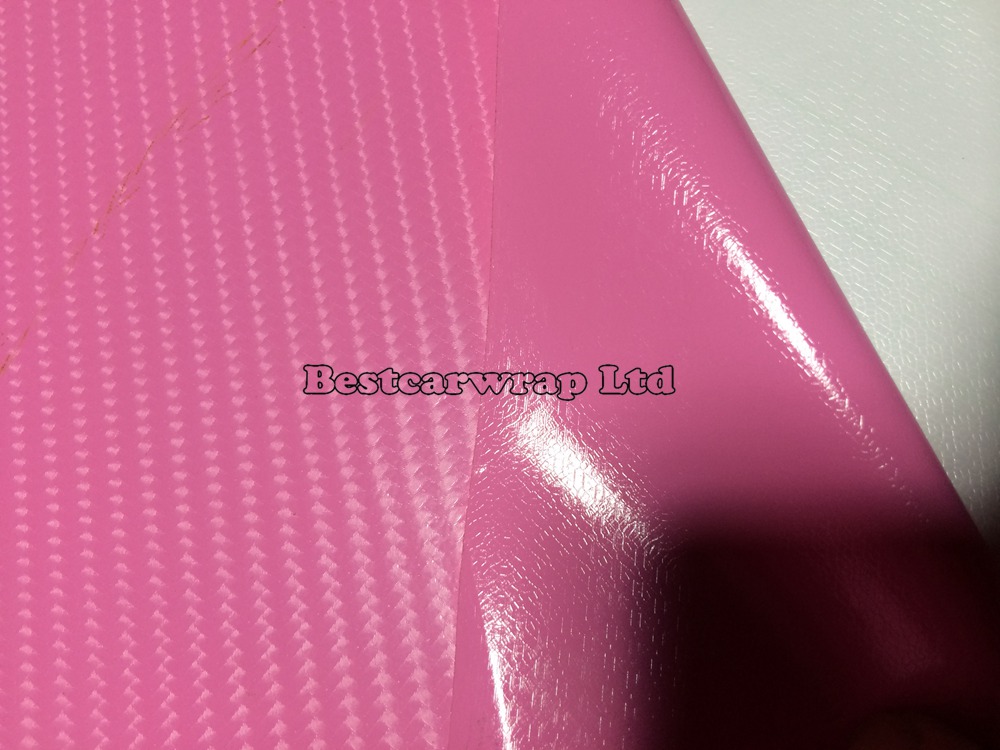 Pink 4D Carbon Fiber Vinyl Like realistic Carbon For Car& wall laptop Wrap skin With Air Bubble Free covering skin Size 1.52x30m 4.98x98ft