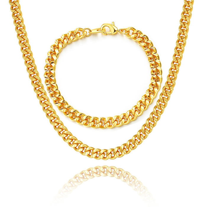 Layered Curb Link Chain Necklace Bracelet Set 18K Real Gold/Rose Gold/Platinum 6 Sizes Fashion Men Jewelry Accessories, Platinum color
Layered Curb Link Chain Necklace Bracelet Set 18K Real Gold/Rose Gold/Platinum 6 Sizes Fashion Men Jewelry Accessories, Platinum color