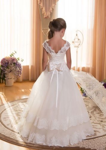 New Elegant Flower Girl 3-Hoop A-Line Crinoline Petticoat Underskirt Children Age 2-14 For Flower Girls pageant Party Dress Adjust size Kids