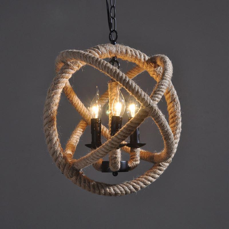 Loft Style Nordic Retro Hanglamp Creative Pastoral Clothing Store Coffee Hall Rope Chandelier Vintage Industrial Lighting