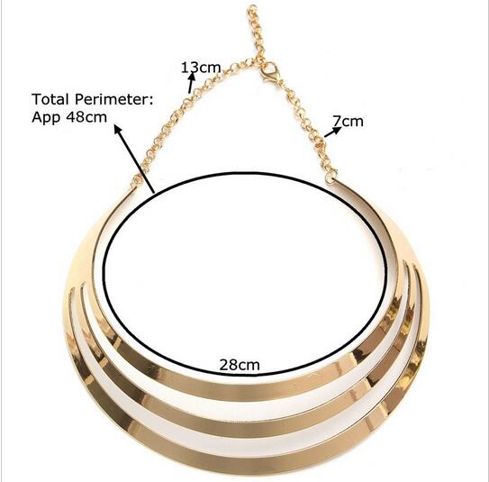 2016 Charm Choker Necklaces Women Gorgeous Metal Multi Layer Statement Bib Collar Necklace Fashion Jewelry Accessories Hot Sale HJIA906