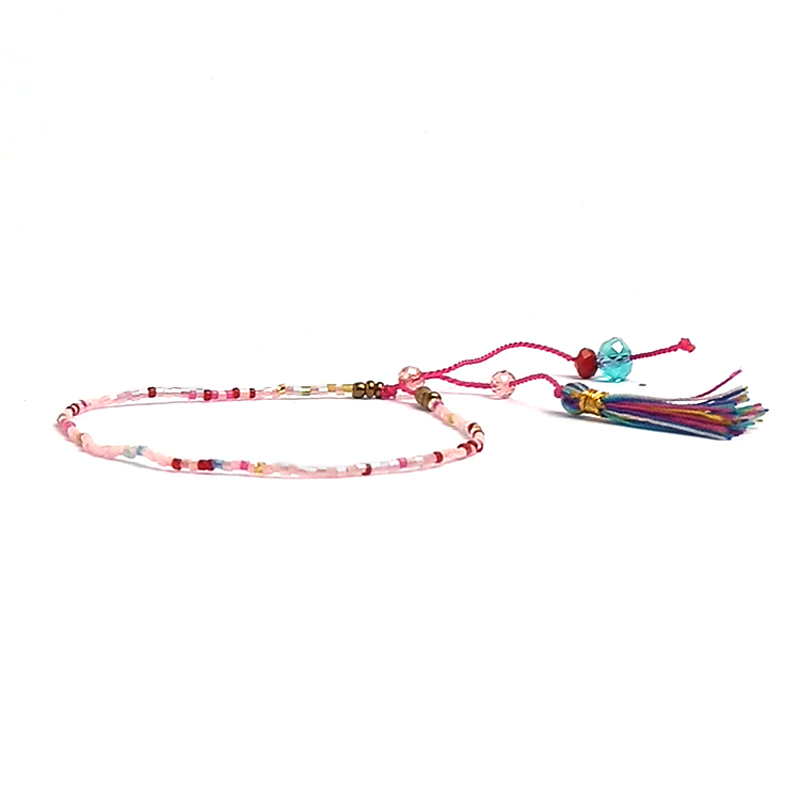 Wholesale-2016 Summer Handmade Tassel Colourful Women Seed Beads Friendship Bracelet Fashion Tassels Beach Bohemian Bracelets For Women