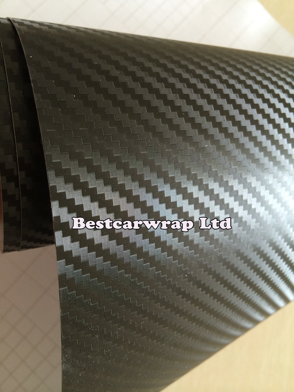 3D Big Texture Carbon Fibre vinyl Film Air Bubble Free Car styling Free shipping Carbon laptop covering skin 1.52x30m/Roll