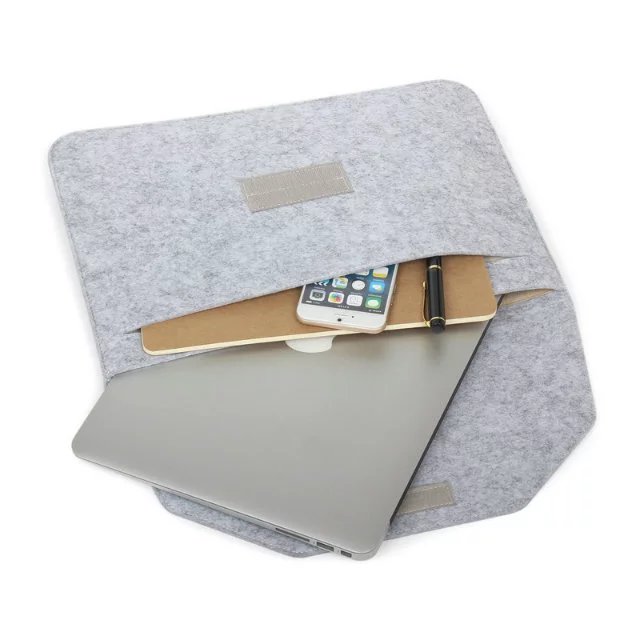 

Premium PU Leather Case Carrying Bag Pouch for Macbook 11 12 13 15 inch Soft Felt Envelope Universal Laptop Storage Bag Shockproof