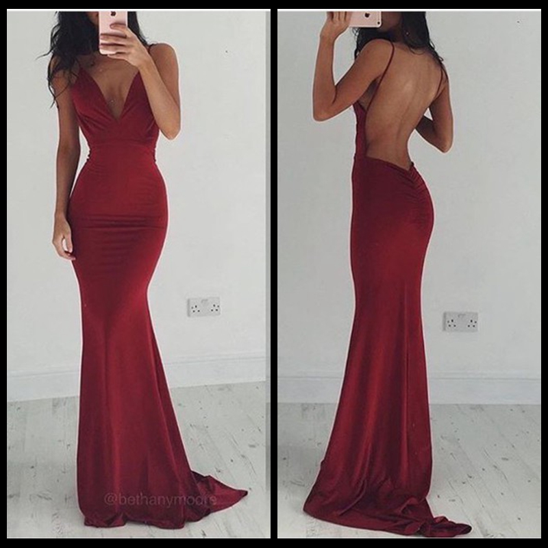 New Sexy Backless V Neck Burgundy Mermaid Prom Dresses 2016 Floor Length Spaghetti Straps Long Evening Party Gown For Graduation, Sage
New Sexy Backless V Neck Burgundy Mermaid Prom Dresses 2016 Floor Length Spaghetti Straps Long Evening Party Gown For Graduation, Sage