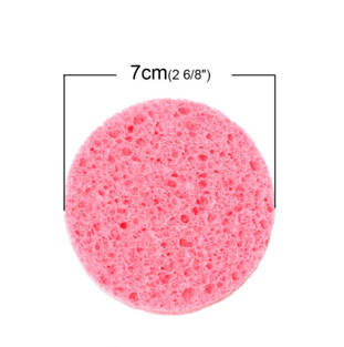Natural Wood Fiber Face Wash Cleansing Sponge Beauty Makeup Tools Accessories Round Watermelon Red 7.0cm Dia