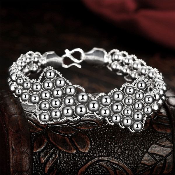 Hot sale christmas gift 925 silver Bow Bracelet transfer beads DFMCH401, new fashion sterling silver plate Chain link bracelets high grade