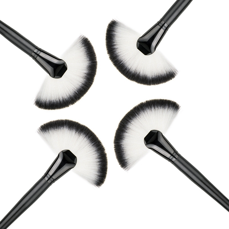5 pcs cosmetic brush set, Ashtree oblique head brush + toothbrush brush +163 Black Silver Brown Brush + fan + puff DHL free shipping
