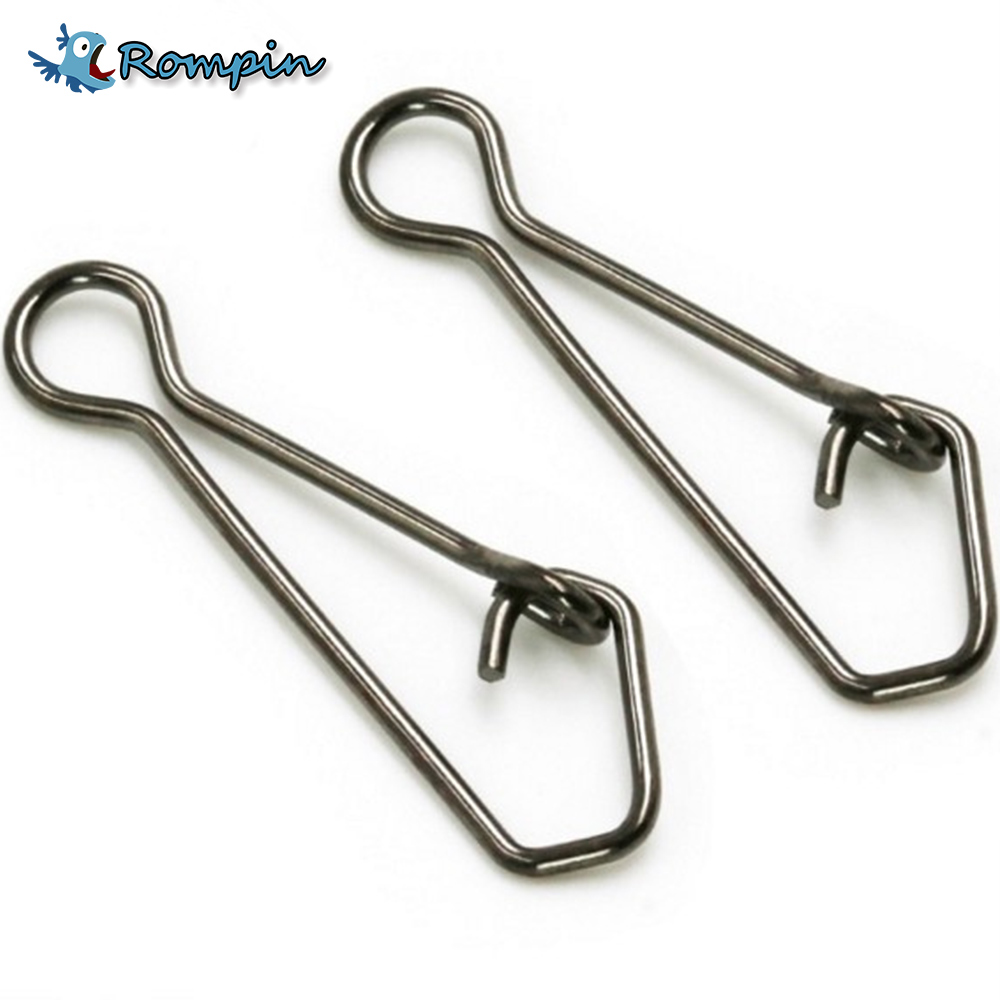 

Rompin 50pcs Stainless Steel Fishing swivels Hooked Snaps size0-6 Fishing Hook Line Connector sea Swivel Rolling Snap