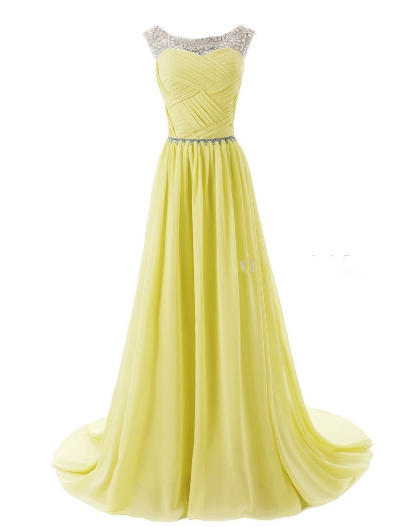 new stock sexy colorful long scoop chiffon formal prom dresses beads pleats floorlength evening party gowns