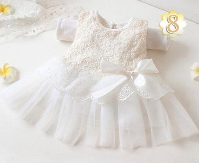 2017 Baby girl bow dress princess dress children lace patchwork sleeveless dresses flower girl party dress kids fashion clothing