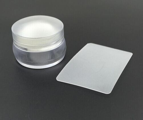3.5cm Clear Silicone Jelly Nail Stamper with Cap Chess Design Nail Art Stamper & Scraper