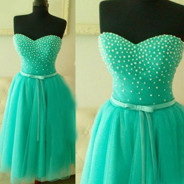 Adorable Turquoise Prom Dresses A Line Sweetheart Neckline Pearls Top Tulle Short Formal Dressess with Sash Bow Graduation Party Gowns, Light sky blue
Adorable Turquoise Prom Dresses A Line Sweetheart Neckline Pearls Top Tulle Short Formal Dressess with Sash Bow Graduation Party Gowns, Light sky blue