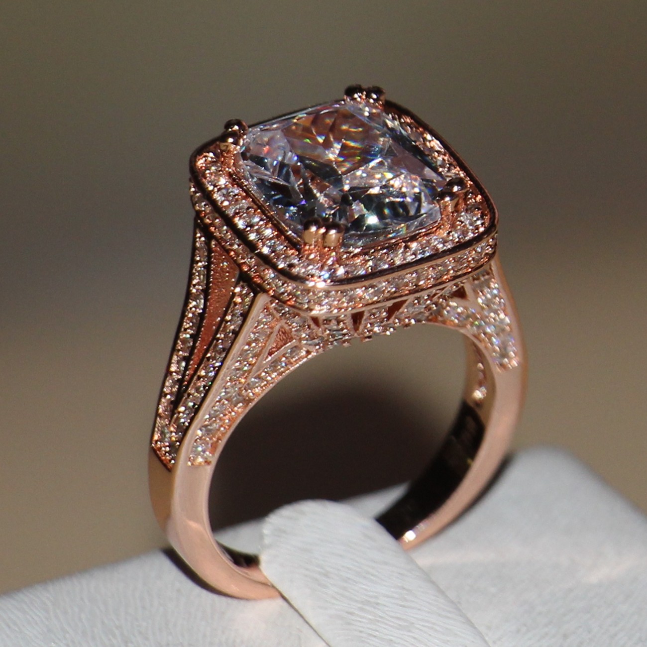 Victoria Wieck Luxury Jewelry 10ct topaz 192pcs Tiny CZ 925 sterling silver Rose Pave Simulated Diamond Wedding Band Women Ring Size 5-11